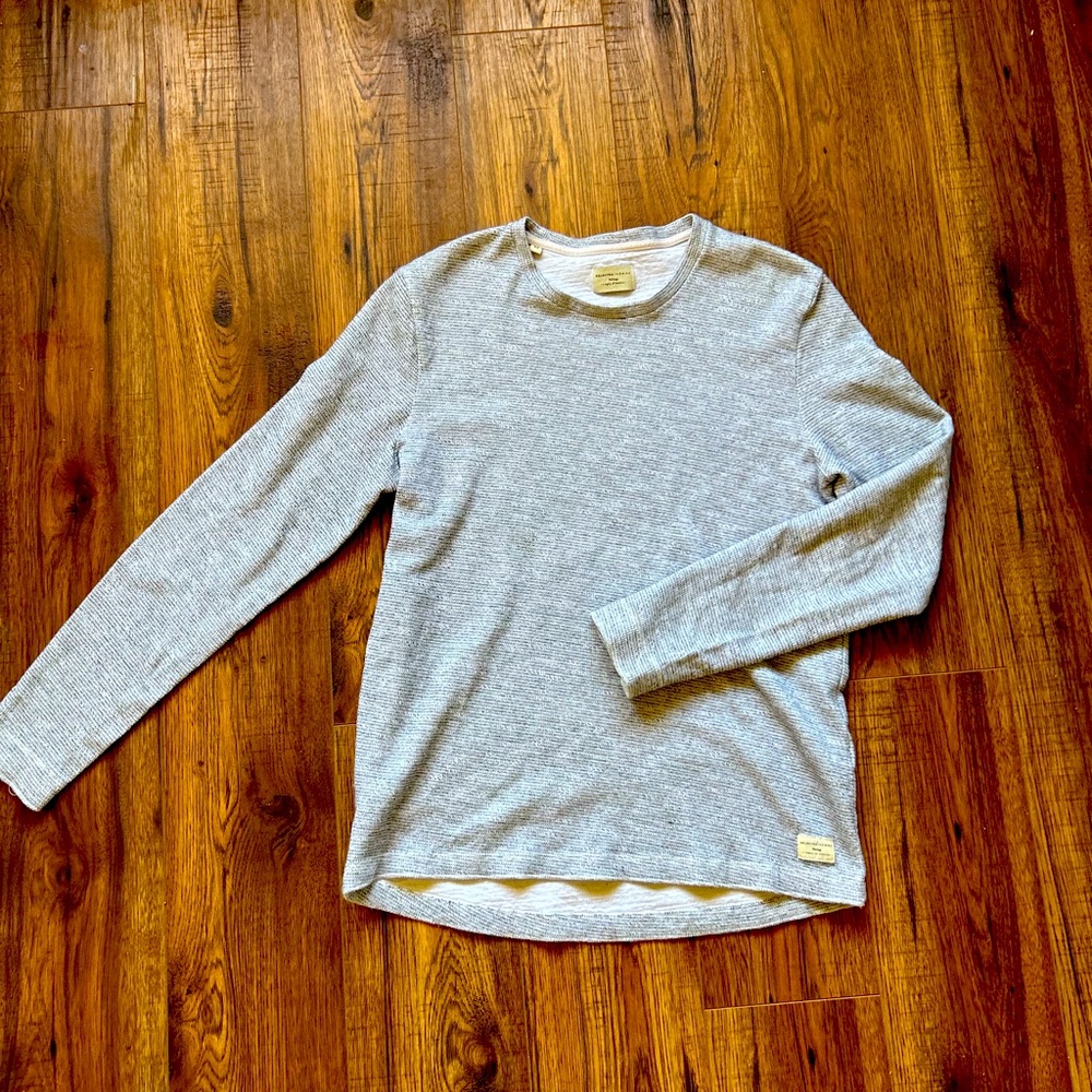 Selected Homme Size Medium Crew Neck Pullover Sweater Grey